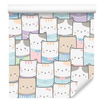 Tapeta z barvitimi mucki za dnevno sobo in spalnico 50x1000 cm