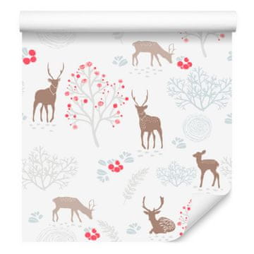 Tapeta z jeleni in drevesi za dnevno sobo in spalnico 50x1000 cm