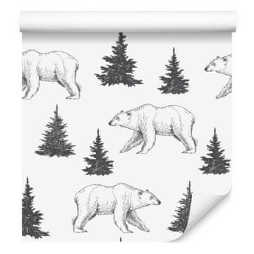 Tapeta z motivom polarnih medvedov za dnevno sobo in spalnico 50x1000 cm
