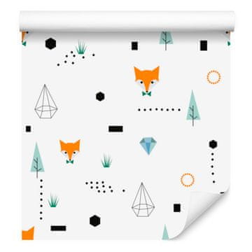 Elegantna tapeta z motivom lisic za dnevno sobo in spalnico 50x1000 cm