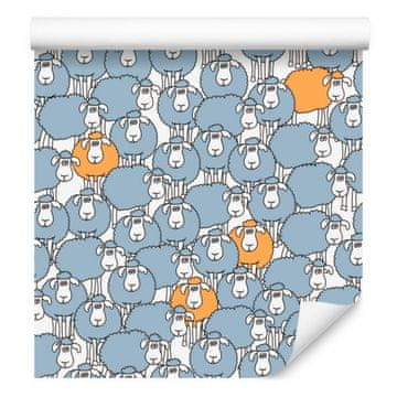 Lepa tapeta z ovcami za dnevno sobo in spalnico 50x1000 cm