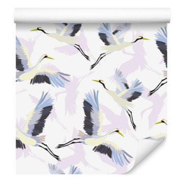 Tapeta z motivom letečih žerjavov za dnevno sobo in spalnico 50x1000 cm