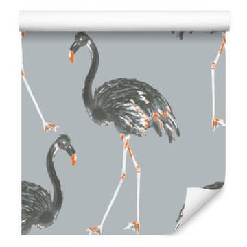 Tapeta z motivom poslikanih flamingov za dnevno sobo in spalnico 50x1000 cm
