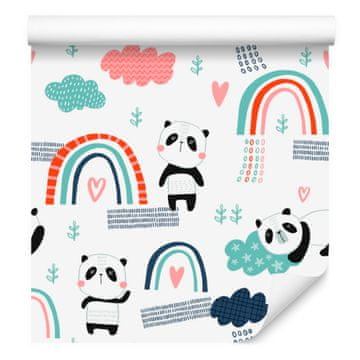Fototapeta s pandami in mavrico v ozadju za dnevno sobo in spalnico 50x1000 cm