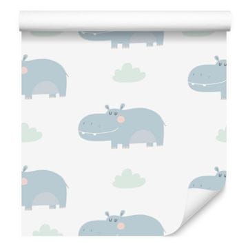 Tapeta z barvitimi živalmi in oblaki za dnevno sobo in spalnico 50x1000 cm