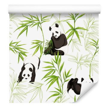 Fototapeta s pandami in rastlinami za dnevno sobo in spalnico 50x1000 cm