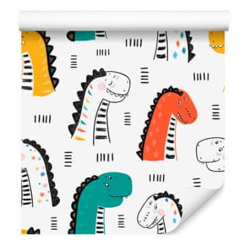 Barvita tapeta z dinozavri za dnevno sobo in spalnico 50x1000 cm