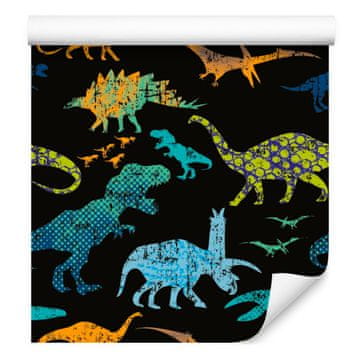 Barvita tapeta z dinozavri za dnevno sobo in spalnico 50x1000 cm