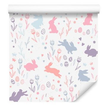 Tapeta z zajci in metulji za dnevno sobo in spalnico 50x1000 cm