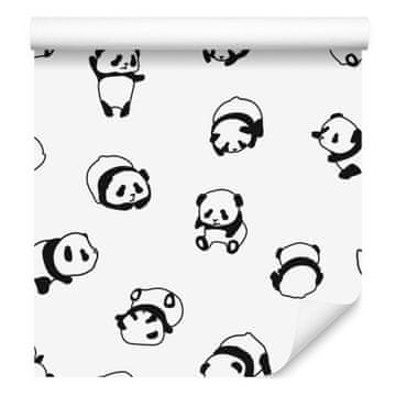 Tapeta z ljubkimi pandami za dnevno sobo in spalnico 50x1000 cm