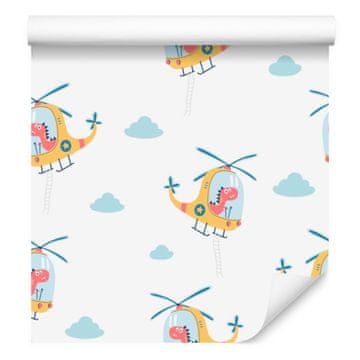 Fototapeta z dinozavri v helikopterjih za dnevno sobo in spalnico 50x1000 cm