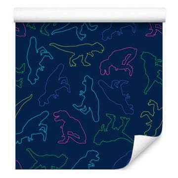 Barvita tapeta z dinozavri za dnevno sobo in spalnico 50x1000 cm