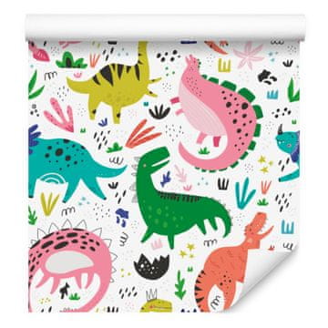 Barvita tapeta z dinozavri za dnevno sobo in spalnico 50x1000 cm