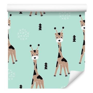 Tapeta z živalmi in drevesi iz safarija za dnevno sobo in spalnico 50x1000 cm