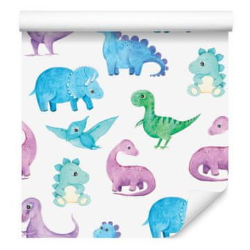 Barvita tapeta z dinozavri za dnevno sobo in spalnico 50x1000 cm
