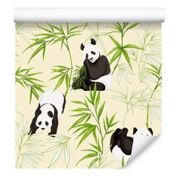 Fototapeta s pandami in rastlinami za dnevno sobo in spalnico 50x1000 cm