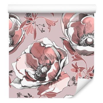Tapeta z lepimi anemoni za dnevno sobo in spalnico 50x1000 cm