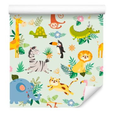 Tapeta z živalmi safarija za dnevno sobo in spalnico 50x1000 cm