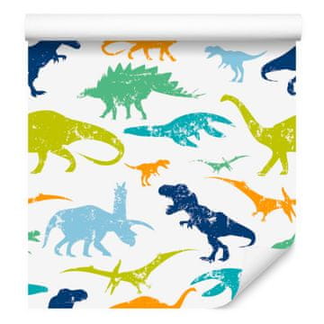Barvita tapeta z dinozavri za dnevno sobo in spalnico 50x1000 cm