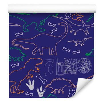 Barvita tapeta z dinozavri in živalmi za dnevno sobo in spalnico 50x1000 cm