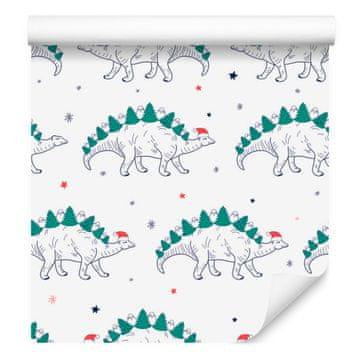Fototapeta z dinozavri in drevesi za dnevno sobo in spalnico 50x1000 cm