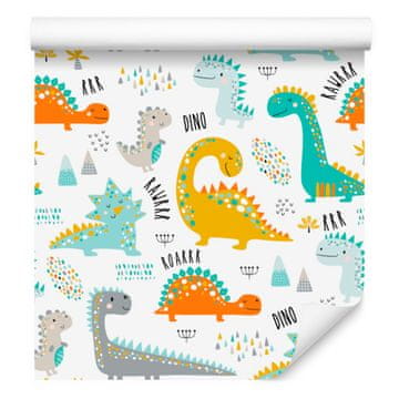 Fototapeta Barviti dinozavri Gore in narava za dnevno sobo in spalnico 50x1000 cm