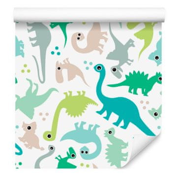 Barvita tapeta z dinozavri in pikami za dnevno sobo in spalnico 50x1000 cm
