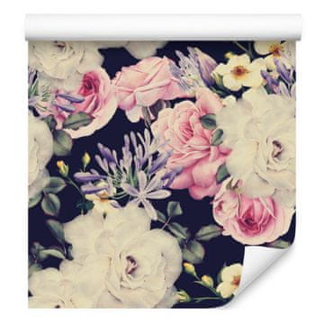 Tapeta z vintage rožami za dnevno sobo in spalnico 50x1000 cm