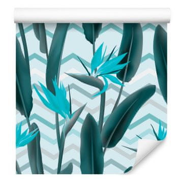 Moderna tapeta z listi in cvetjem za dnevno sobo in spalnico 50x1000 cm