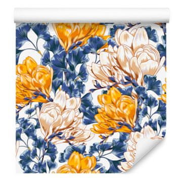 Tapeta z barvitimi cvetovi magnolije za dnevno sobo in spalnico 50x1000 cm