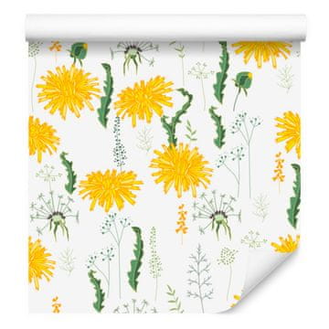 Tapeta z regratovimi cvetovi iz kolekcije Travniške rastline za dnevno sobo in spalnico 50x1000 cm