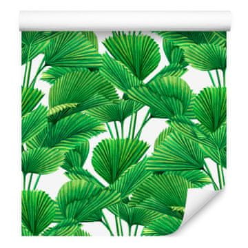Akvarelna tapeta z listi in palmami za dnevno sobo in spalnico 50x1000 cm