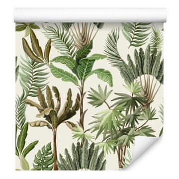 Tapeta z eksotičnimi listi vintage 50x1000 cm