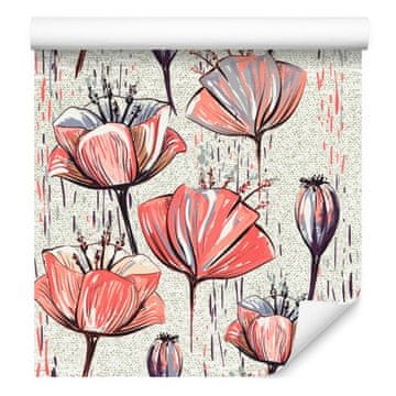 Tapeta s tulipani za dnevno sobo in spalnico 50x1000 cm
