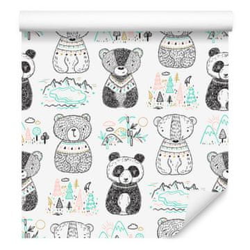 Fototapeta z motivom panda medvedov za dnevno sobo in spalnico 50x1000 cm