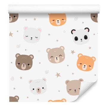 Fototapeta s plišastimi medvedki in pandami za dnevno sobo in spalnico 50x1000 cm