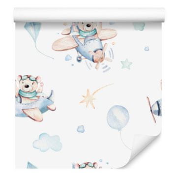 Tapeta z medvedki v letalih za dnevno sobo in spalnico 50x1000 cm