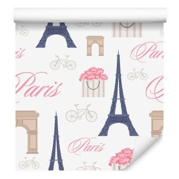 Minimalistična tapeta Pariz za dnevno sobo in spalnico 50x1000 cm