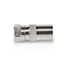Nedis Satelitski in antenski adapter | F Moški | IEC (koaksialni) ženski | Ponikljano | 75 ohmov | Naravnost | Kovina | Srebro | 1 kos | Škatla
