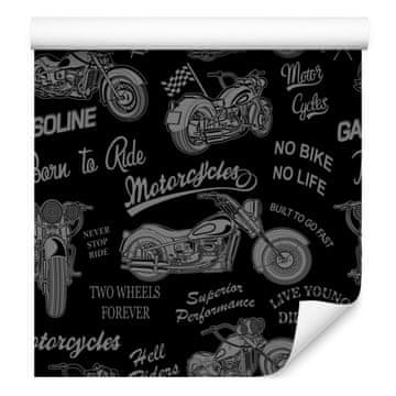 Fototapeta z motivom starodobnih motorjev in starinskimi napisi 50x1000 cm