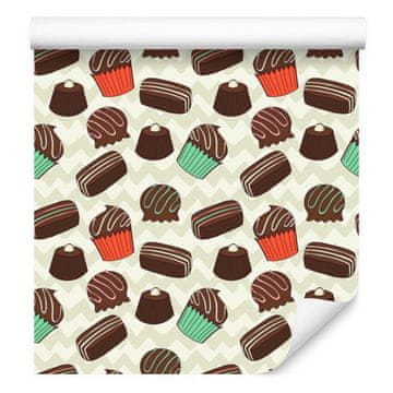 Fototapeta Cupcakes pred cikcak vzorcem za dnevno sobo in spalnico 50x1000 cm