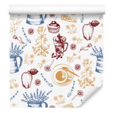 Tapeta z motivom jabolk za dnevno sobo in spalnico 50x1000 cm