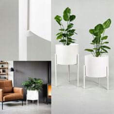 DE CVETIČNI LONEC Kovinski pokrov za cvetlični lonček Bela Loft Macon S 34x34x45