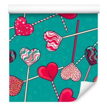 Barvita tapeta z vzorci lizik za dnevno sobo in spalnico 50x1000 cm
