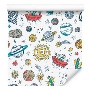 Fototapeta s planeti, zvezdami in NLP-ji za dnevno sobo in spalnico 50x1000 cm