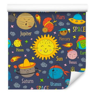 Fototapeta s planeti, soncem in NLP-ji za dnevno sobo in spalnico 50x1000 cm