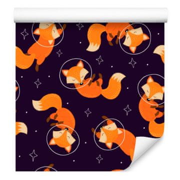 Fototapeta z motivom astronavtov in lisic za dnevno sobo in spalnico 50x1000 cm