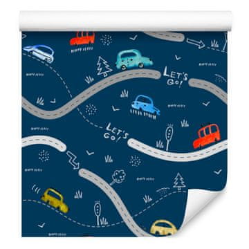 Tapeta z barvitimi avtomobili za dnevno sobo in spalnico 50x1000 cm