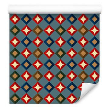 Tapeta z barvitimi kvadratki za dnevno sobo in spalnico 50x1000 cm