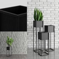 DE CVETIČNI LONEC Črn kovinski pokrov za cvetlični lonček Loft Nantes L 23x23x90